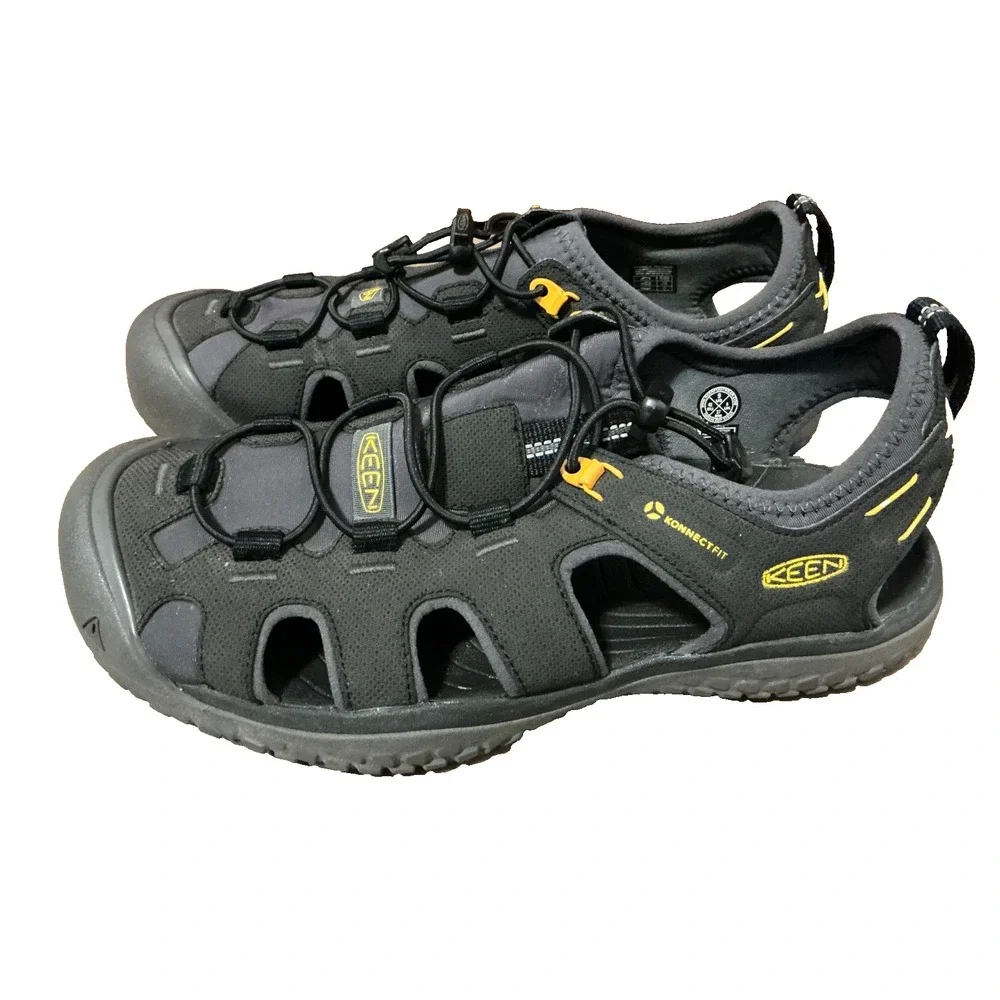 KEEN Sandles Mens Escape H2 Waterproof Hiking Black Shoes Closed Toe Size 9